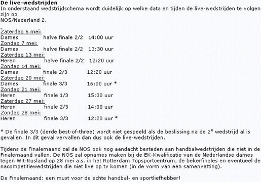 uitzendschema