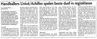 Unive Achilles slaat weer toe.