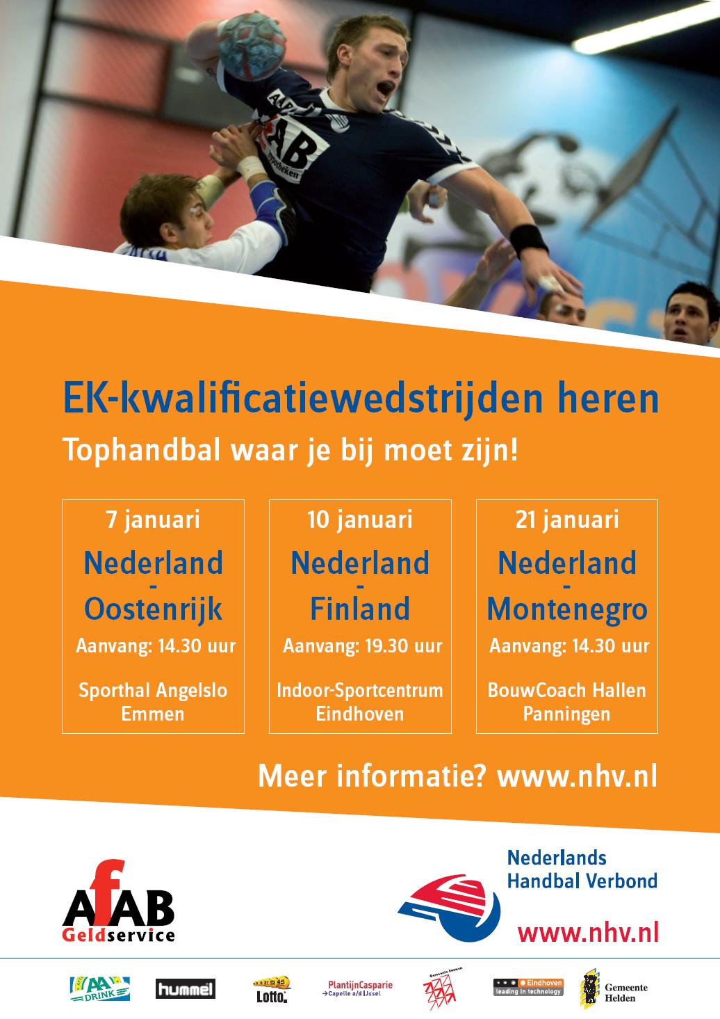 EK-kwalificatiewedstrijden heren Oranje in januari 2007