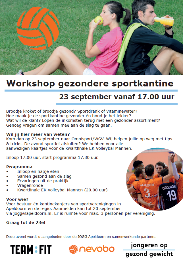 23 september: Workshop Gezondere sportkantine