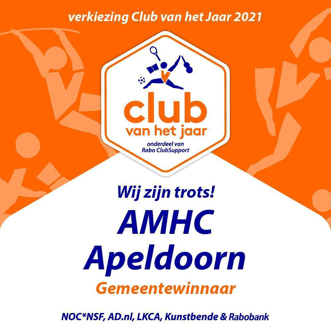 Sportraad feliciteert AMHC als 'Club van het jaar 2021' in de gemeente Apeldoorn