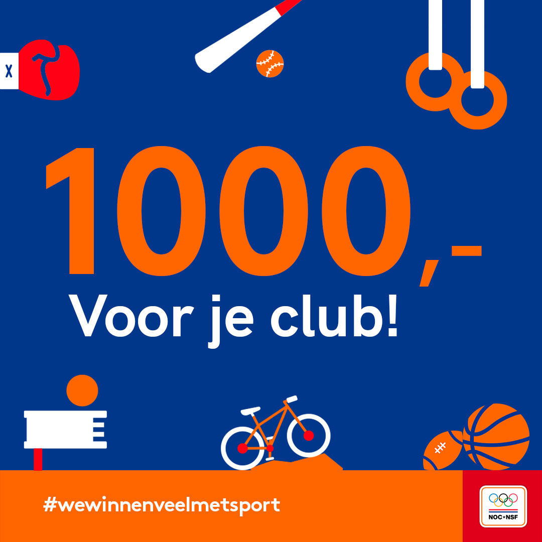 1000 euro voor jouw club