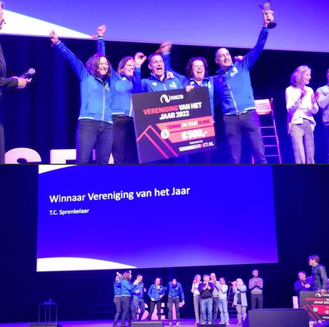 TC Sprenkelaar uitgeroepen tot tennisvereniging van het jaar 2022 door de KNLTB