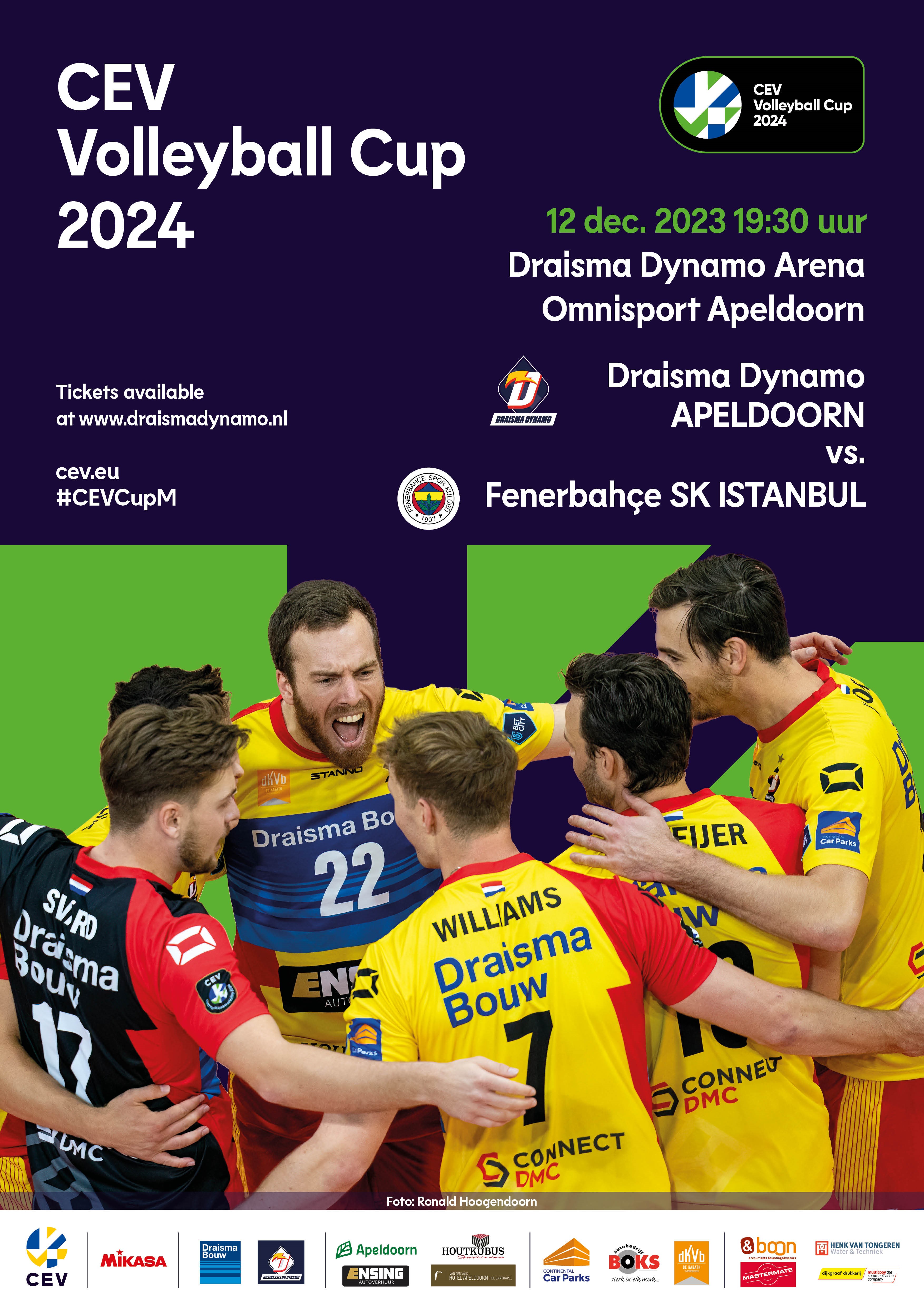 Europese topper Draisma Dynamo - Fenerbahçe 12 december 19.30 uur