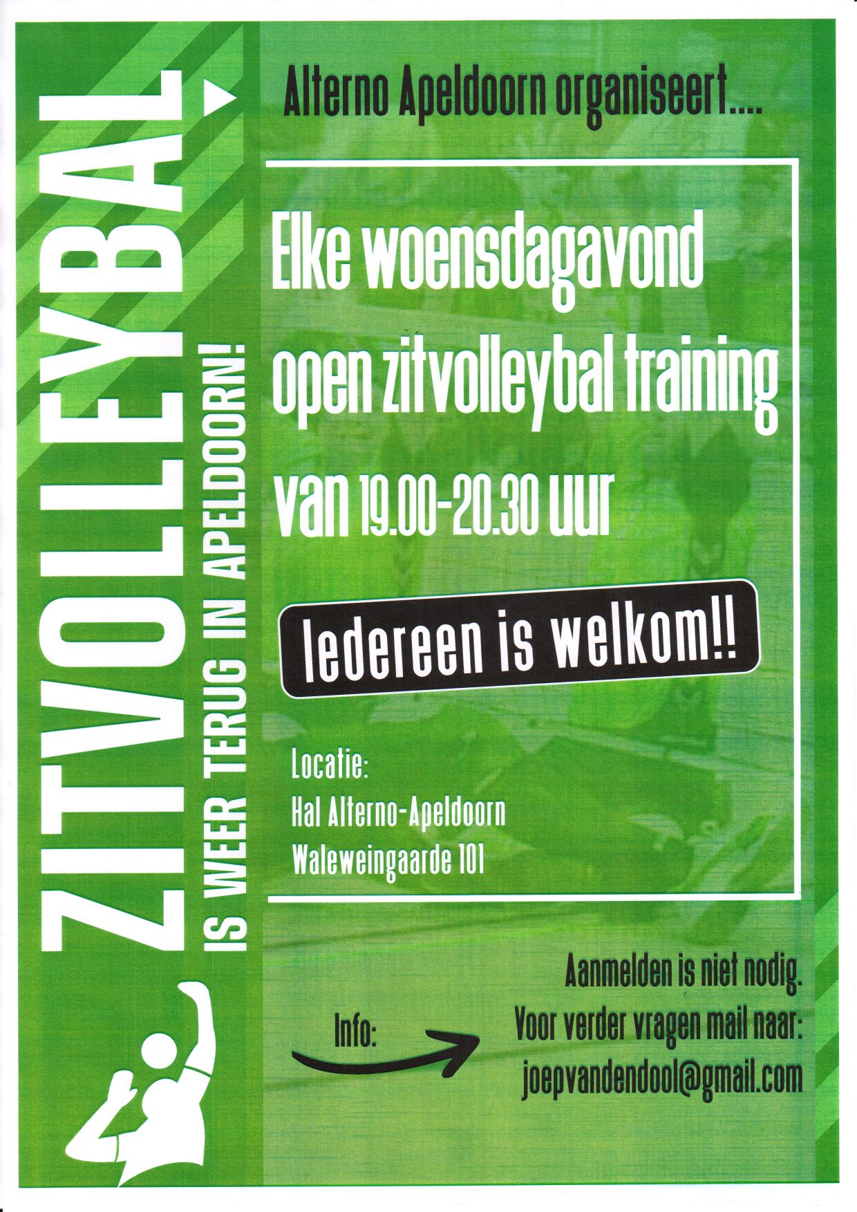 Zitvolleybal bij Volleybalvereniging Alterno