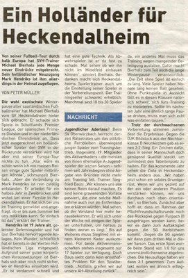 Artikel Mark Hendriks - SV Heckendalheim